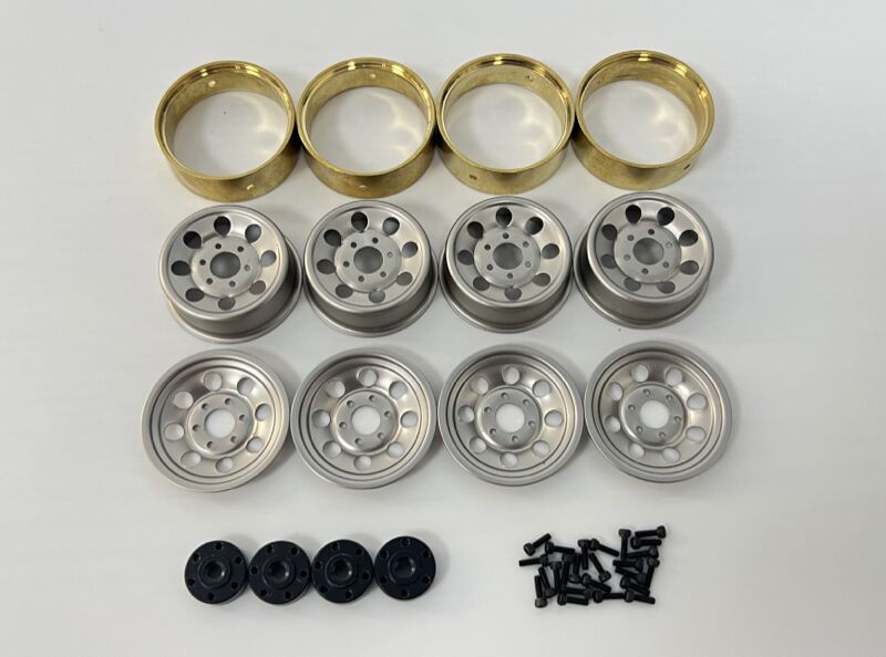 Hobby Plus RC 1.2" Steel Bead Lock Wheels - silver (4) / HBP240292