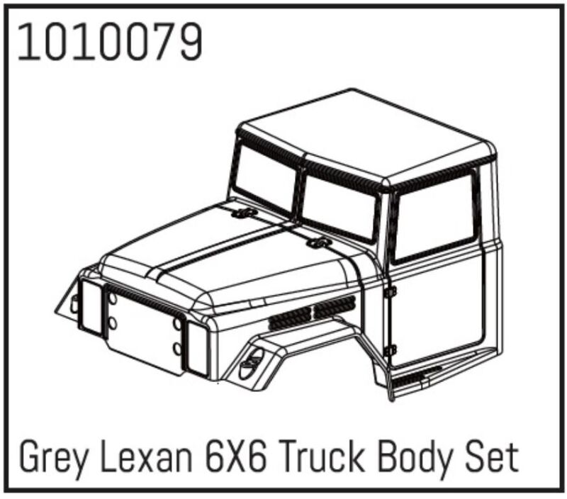 Hobby Plus RC Grey Lexan 6X6 Truck Body Set / HBP240167