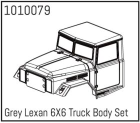 Hobby Plus grau Lexan 6x6 Truck Karosserie