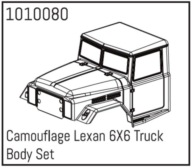 Hobby Plus Camouflage Lexan 6x6 Truck Karosserie