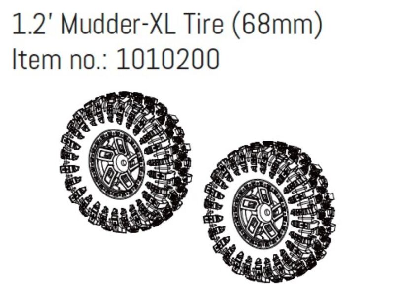 Hobby Plus RC 1.2"" Wheel Set ""Mudder-XL"" 68mm (4) / HBP240370