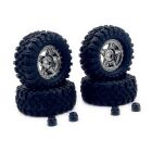 Hobby Plus RC 1.2inch Mudder Tire Set (60mm), Black Chrome (4) / HBP240527
