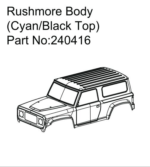 Hobby Plus RC Rushmore Body (Cyan/Black) / HBP240416