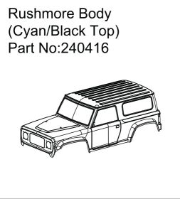Hobby Plus RC Rushmore Body (Cyan/Black) / HBP240416