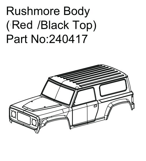 Hobby Plus RC Rushmore Body (Red/Black) / HBP240417