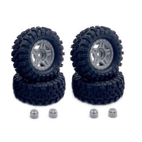 Hobby Plus RC 1.2inch Mudder Tire Set (60mm), Grey (4) /...
