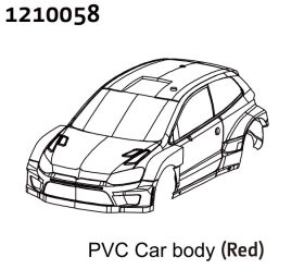 ABSIMA PC Rally Body Shell - red + Stickers / 1210058
