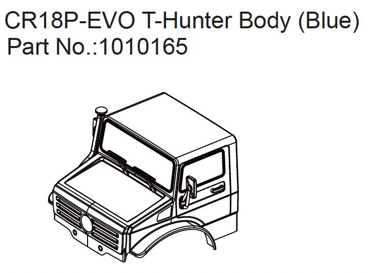 Hobby Plus RC T-Hunter PC Body (blue) - EVO 1:18 / HBP240358