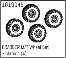 Hobby Plus RC GRABBER M/T Wheel Set - chrome (4) / HBP240067