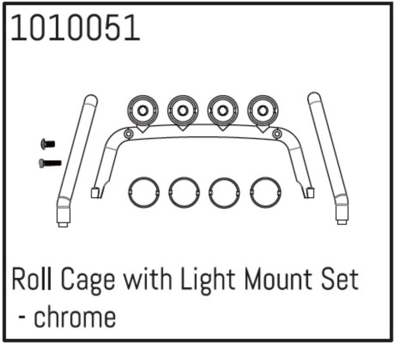 Hobby Plus RC Roll Cage with Light Mount Set - chrome / HBP240161