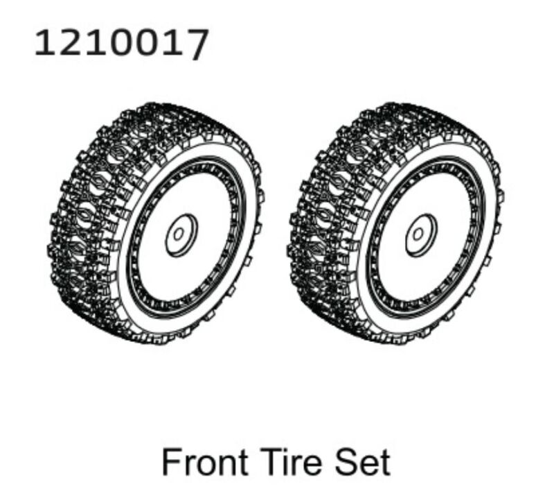 ABSIMA Front Pre-glued Tire Set - Buggy (2) / 1210017