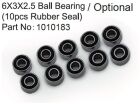 Hobby Plus RC 6X3X2.5 Ball Bearing ( 10pcs Rubber Seal ) / HBP240365