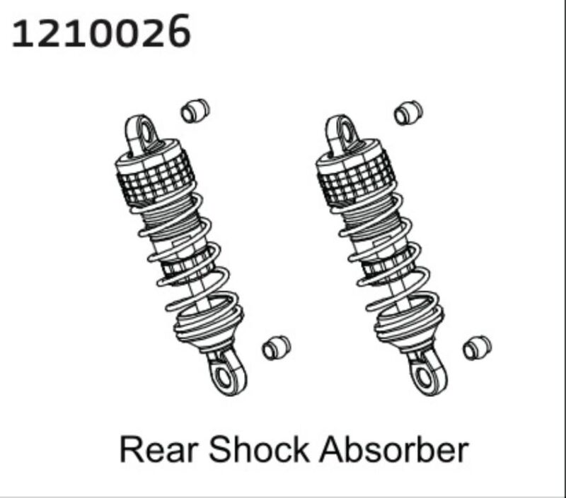 ABSIMA Alu Rear Shocks - Buggy (2) / 1210026