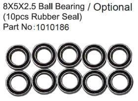 Hobby Plus Kugellager gummigedichtet 8x5x2.5 (10 Stück)