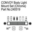 Hobby Plus RC Body Light Mount Set for Convoy, Chrome / HBP240519