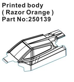 Hobby Plus RC Speck-B Printed Lexan Body - razor orange /...