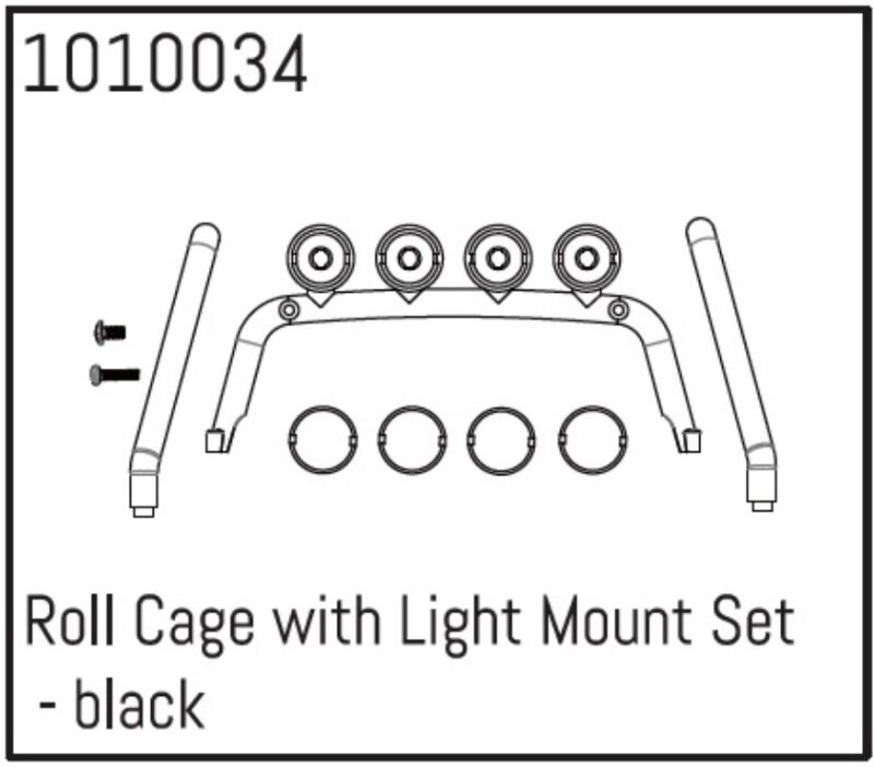 Hobby Plus RC Roll Cage with Light Mount Set - black / HBP240052