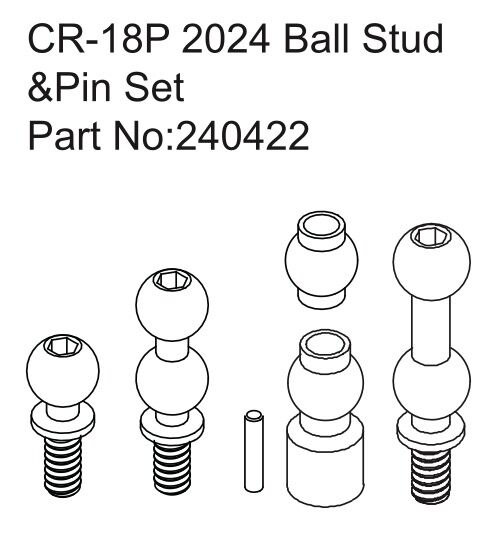 Hobby Plus RC CR-18P Ball Stud & Pin Set (2024) / HBP240422