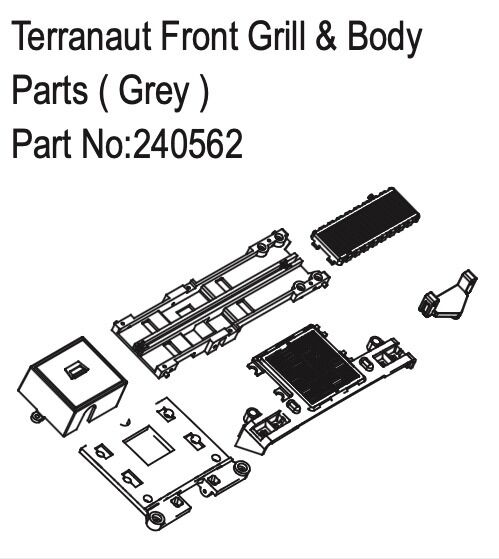 Hobby Plus RC Terranaut Front Grill & Body Parts ( Grey ) / HBP240562