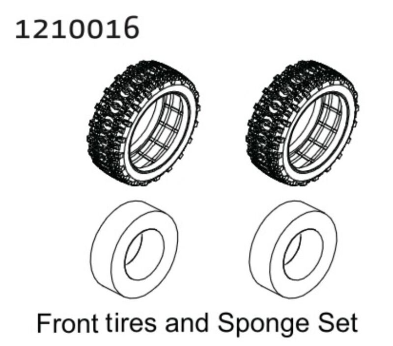 ABSIMA Front Tire & Sponge Set - Buggy (2) / 1210016