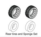 ABSIMA Rear Tire & Sponge Set - Buggy (2) / 1210018