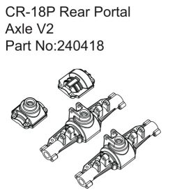 Hobby Plus RC CR-18P Rear Portal Axle V2 / HBP240418