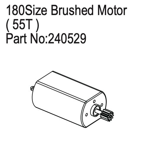 Hobby Plus RC 180 Size Brushed Motor, 55T / HBP240529