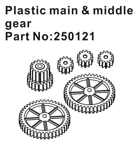 Hobby Plus RC Plastic Main & Middle Gears / HBP250121