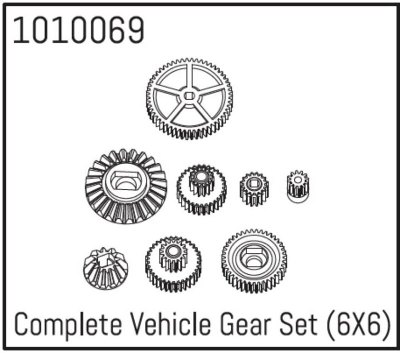 Hobby Plus RC Complete Vehicle Gear Set (6X6) / HBP240121