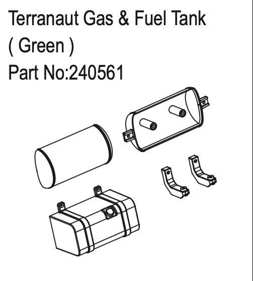 Hobby Plus RC Terranaut Gas & Fuel Tank ( Green ) / HBP240561