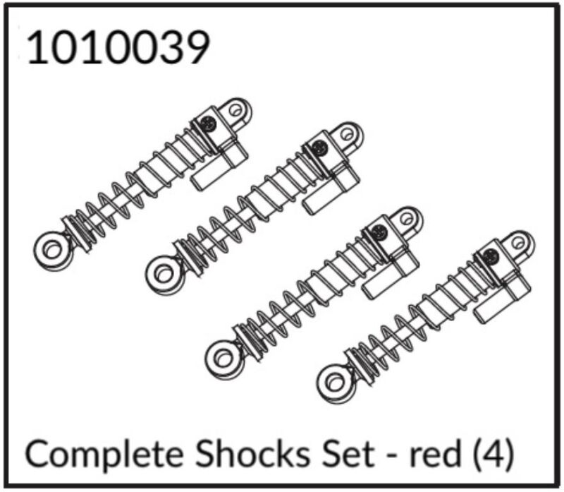 Hobby Plus komplett Stoßdämpfer Set - rot (4 Stück)