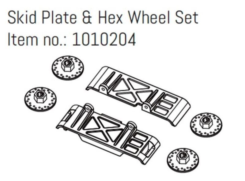 Hobby Plus RC Skid Plate & Hex Wheel Set - GOAT / HBP240377