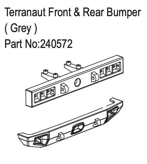 Hobby Plus RC Terranaut Front & Rear Bumper ( Grey ) / HBP240572