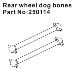 Hobby Plus RC Rear Wheel Dogbones (2) / HBP250114