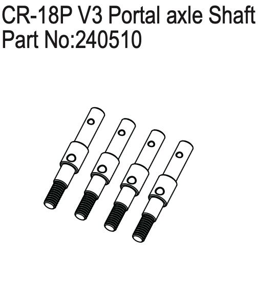 Hobby Plus RC CR-18P V3 Portal axle Shaft / HBP240510