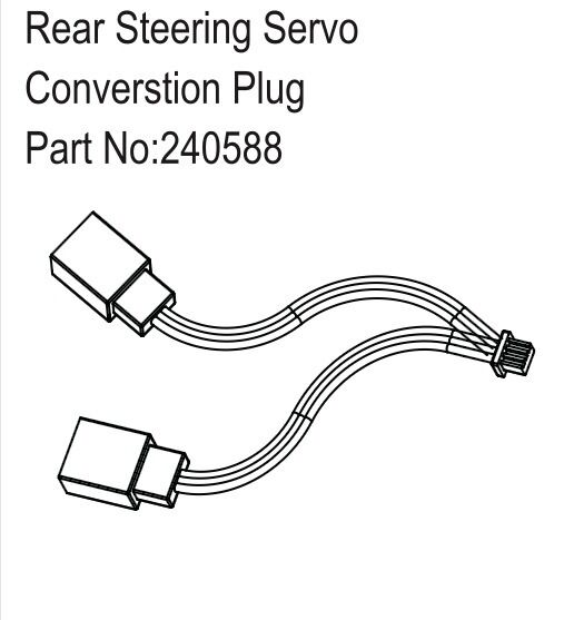 Hobby Plus RC Rear Steering Servo Converstion Plug / HBP240588