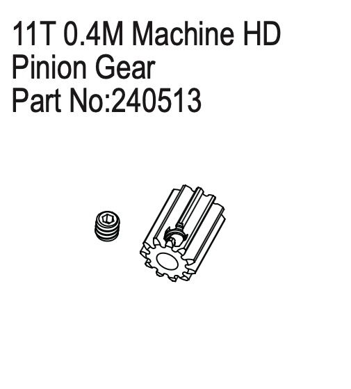 Hobby Plus RC Machined HD Pinion Gear, 11T 0.4M / HBP240513