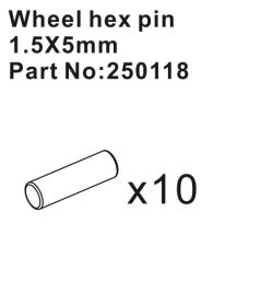 Hobby Plus RC Wheel Hex Pins 1.5*5mm (10) / HBP250118