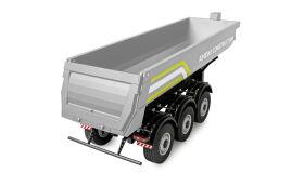AMEWI Dreiachs-Sattelauflieger mit Kippmulde aus Metall 1:14 silber / 22735