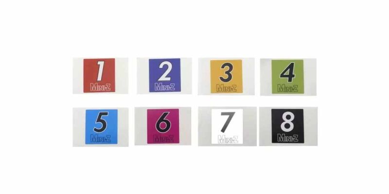 KYOSHO Aufkleber Nummern 1 bis 8 Kyosho Mini-Z (50 Sets) / K.MZW129