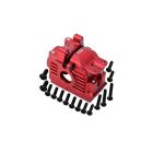 GPM TRX Rustler, Slash, Hoss, XO-01 4x4 Aluminium Getriebebox hinten rot / GPMRUS4013NR