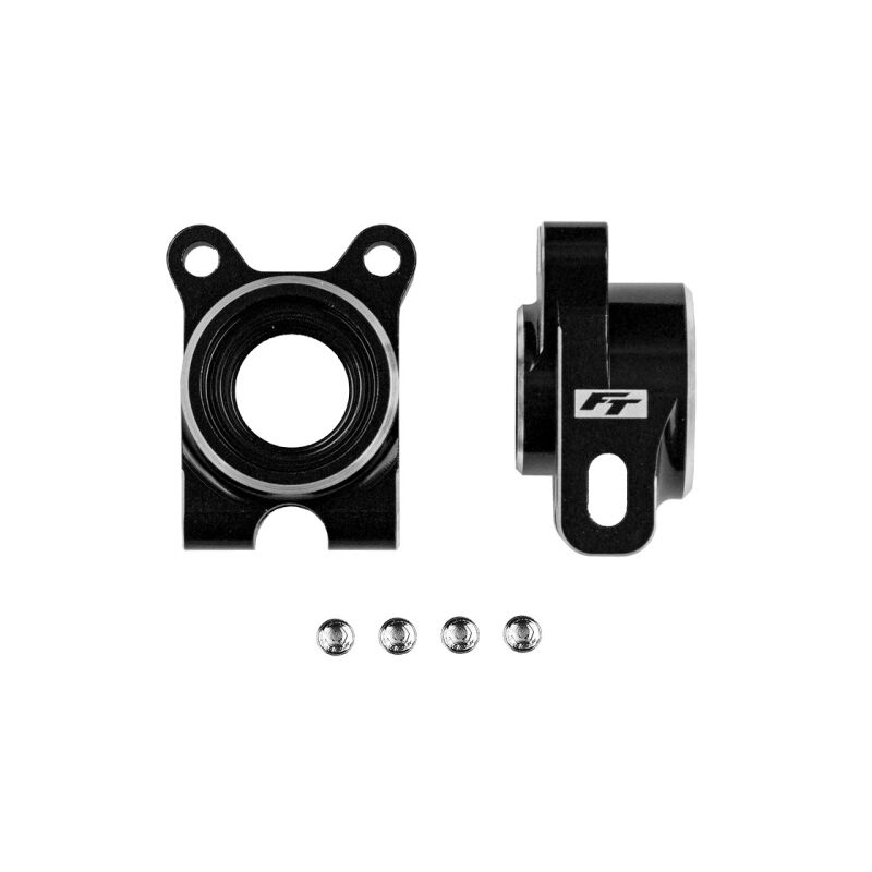 Team Associated RC10B7 FT Aluminum Rear Hubs, -4 Offset, Black / AE92563