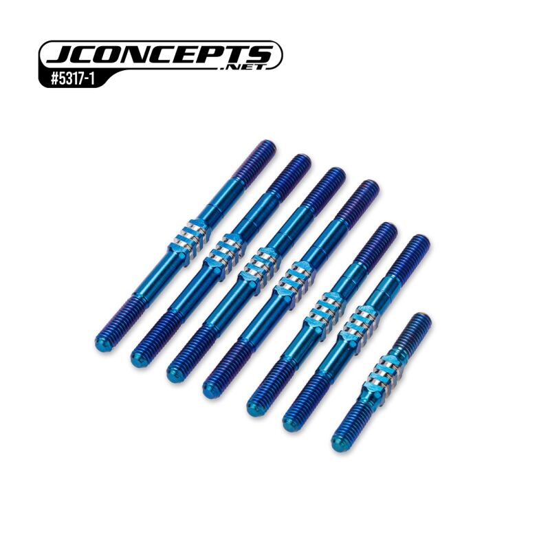 JConcepts - Schumacher Cat PB Fin Titanium turnbuckle set, 7pc. - Burnt Blue / JCO5317-1