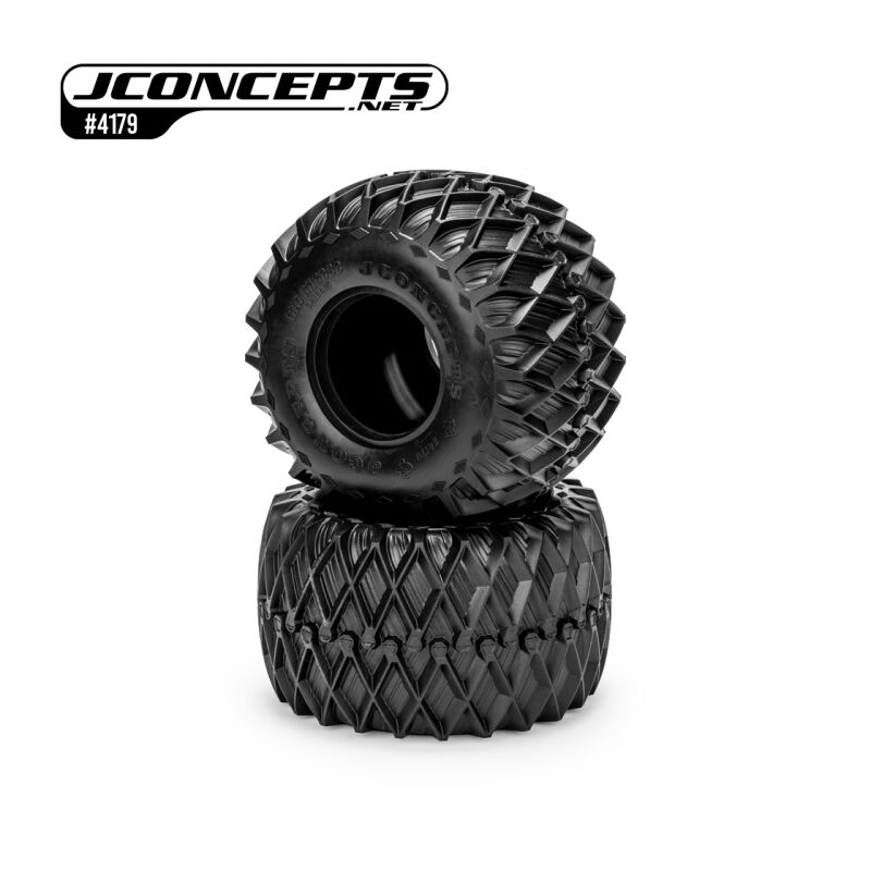 JConcepts Big Cheese - Monster Truck tire - blue compound (Fits - #3377 2.6 x 3.6" MT wheel) / JCO4179-01