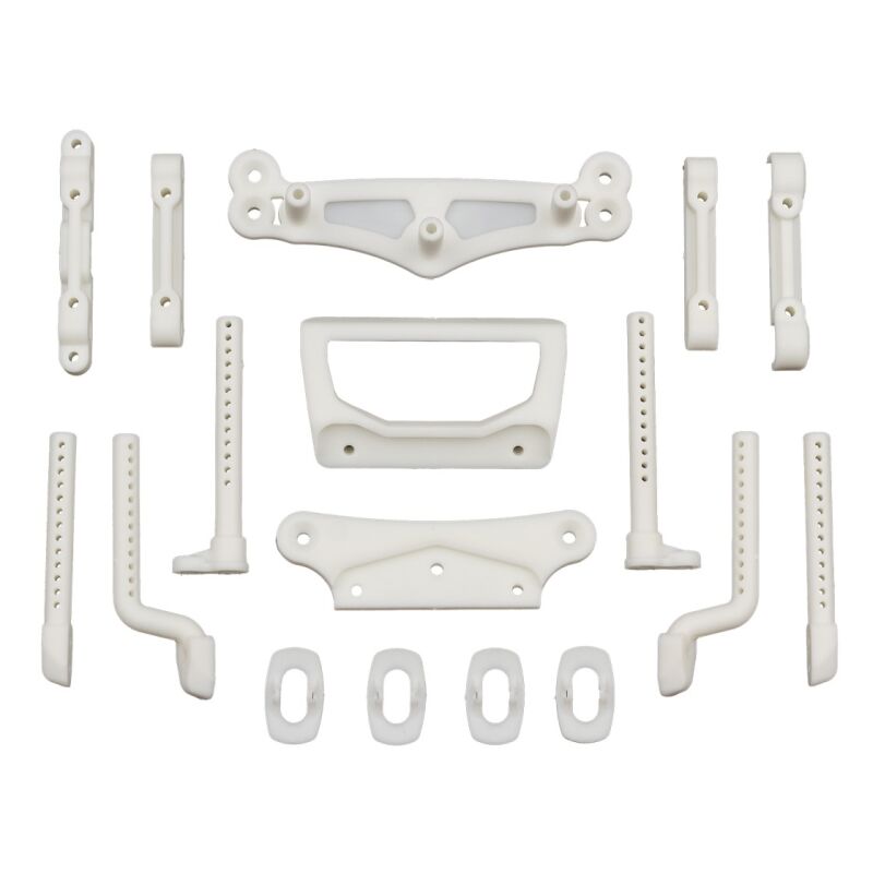 Team Associated DC10 Arm Mounts, Body Mounts and Bumper Mounts, Natural / AE72295