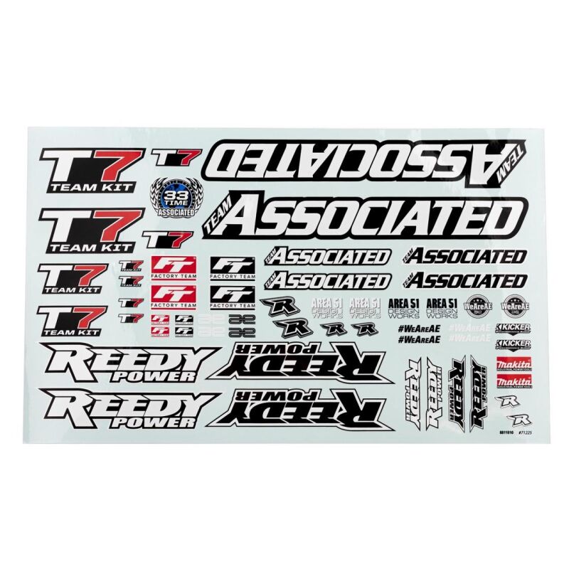 Team Associated RC10T7 Decal Sheet / AE71225