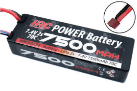 HRC Racing Akku LiPo 2S 7.4V 7500mAh 70C RC Car Hard Case...