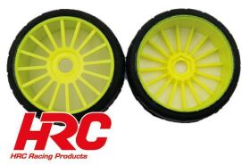 HRC Racing Reifen 1/8 Buggy montiert Gelbe Felgen 17mm...