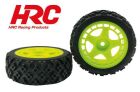 HRC Racing Reifen 1/10 Rally montiert Neongrün Räder 12 mm Sechskant HRC Rally (2 Stück) / HRC61032NG