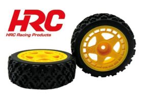 HRC Racing Reifen 1/10 Rally montiert Gelb Räder 12...